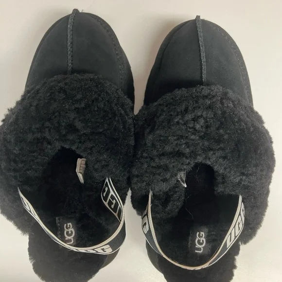 UGG Funkette Suede Sheepskin Platform Slingback Size 7 - Picture 6 of 9